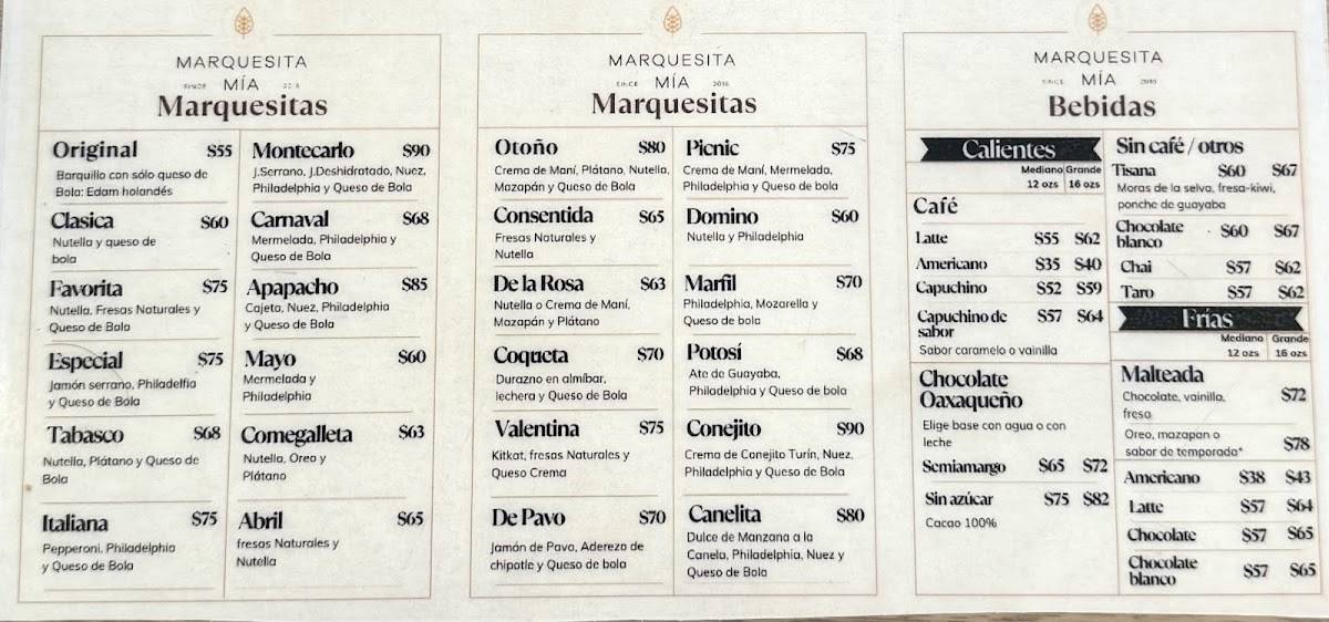 Marquesitas меню