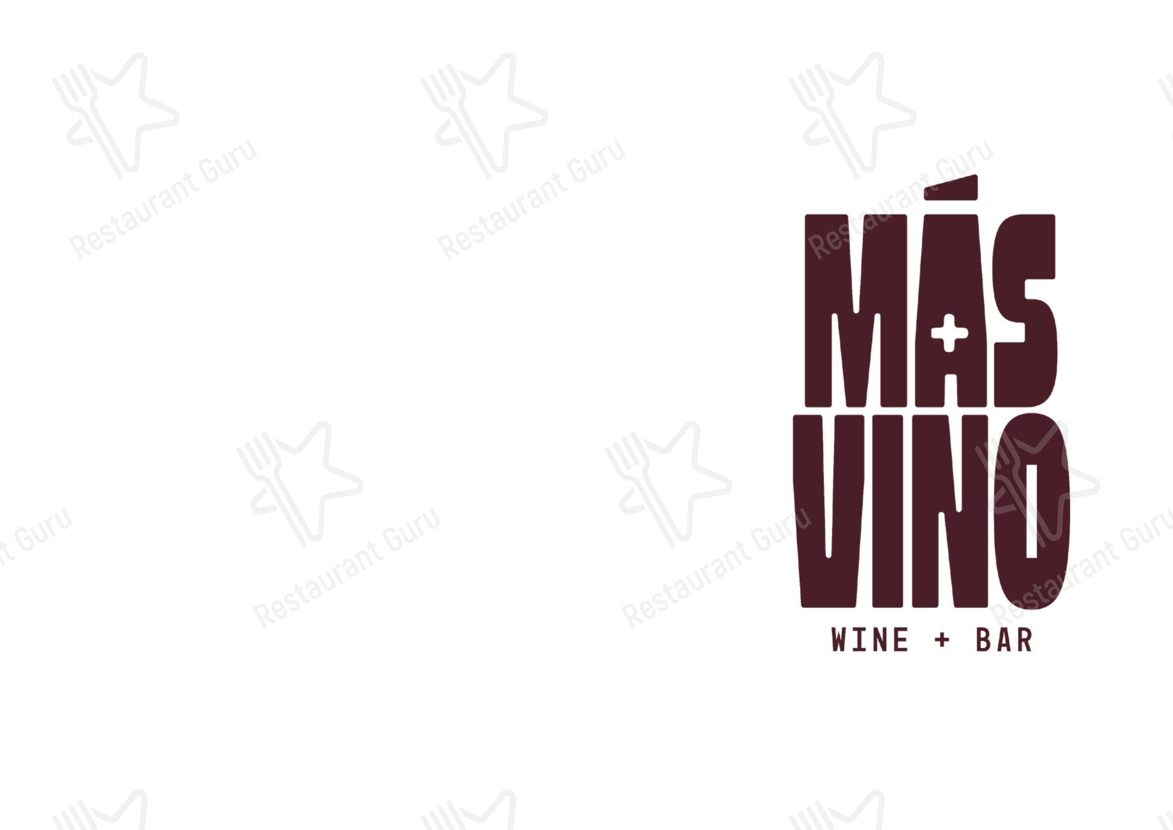 菜单 паба и бара Más Vino