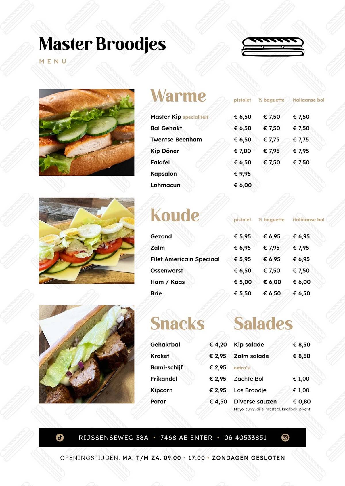Master Broodjes меню
