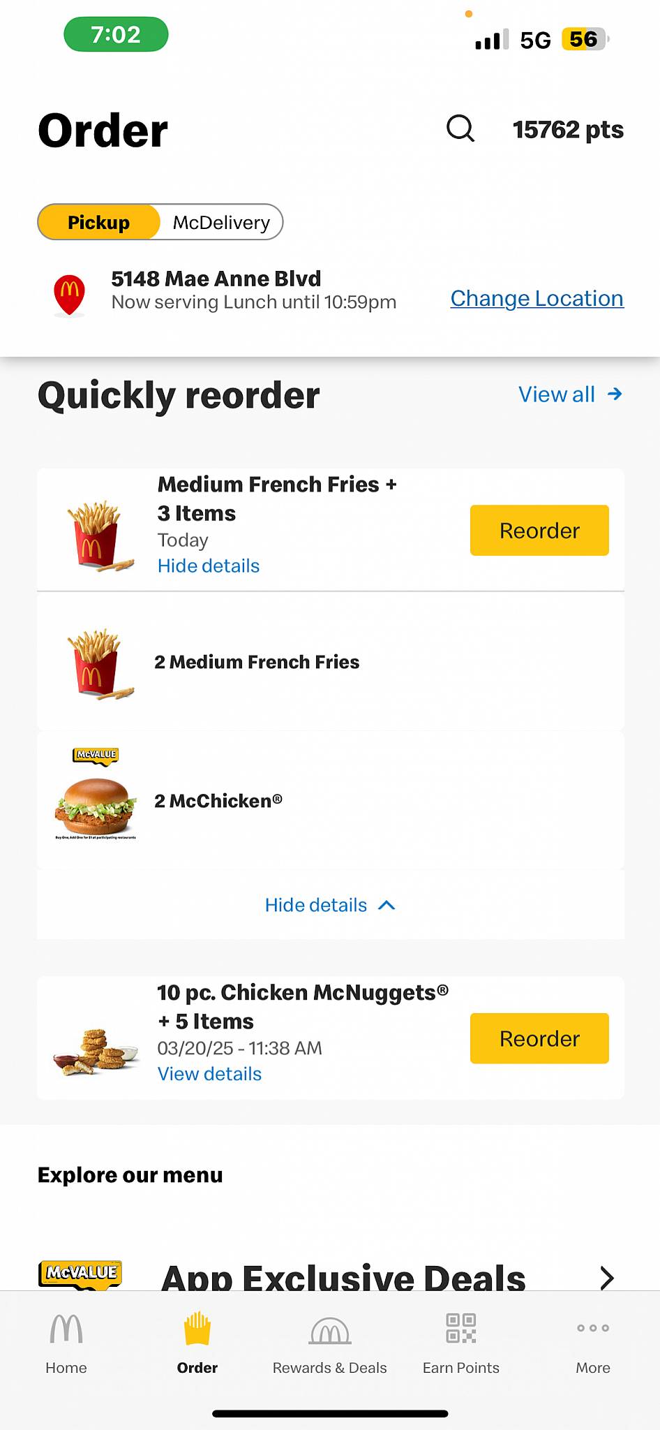 McDonald's меню