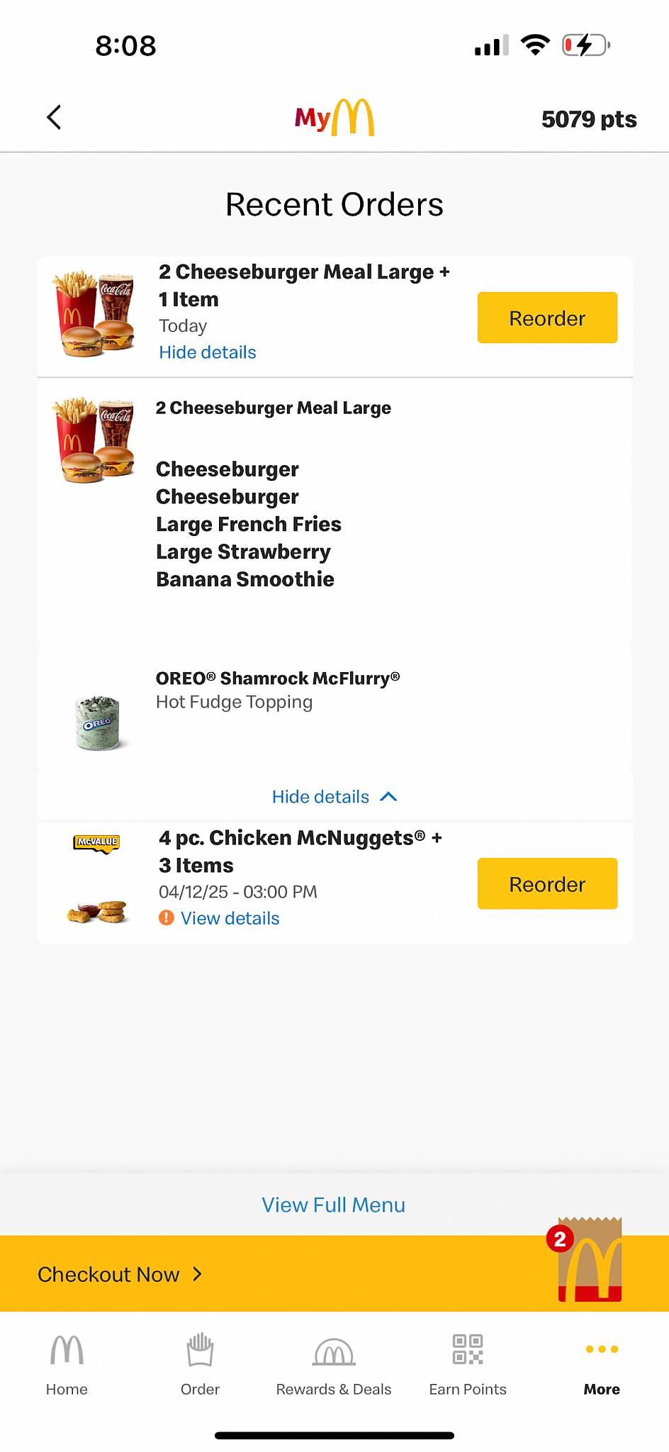 McDonald's меню