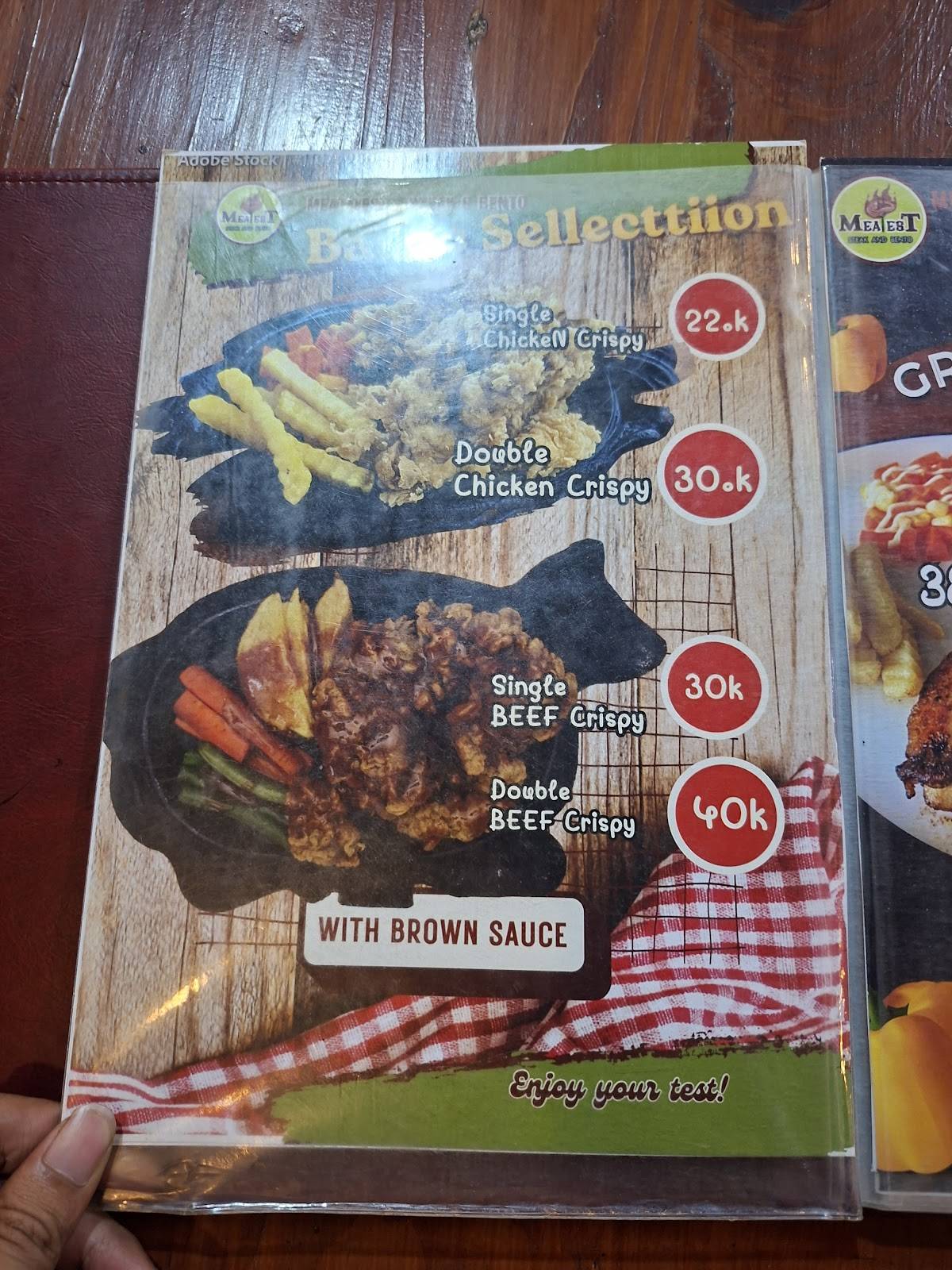 Meattest меню
