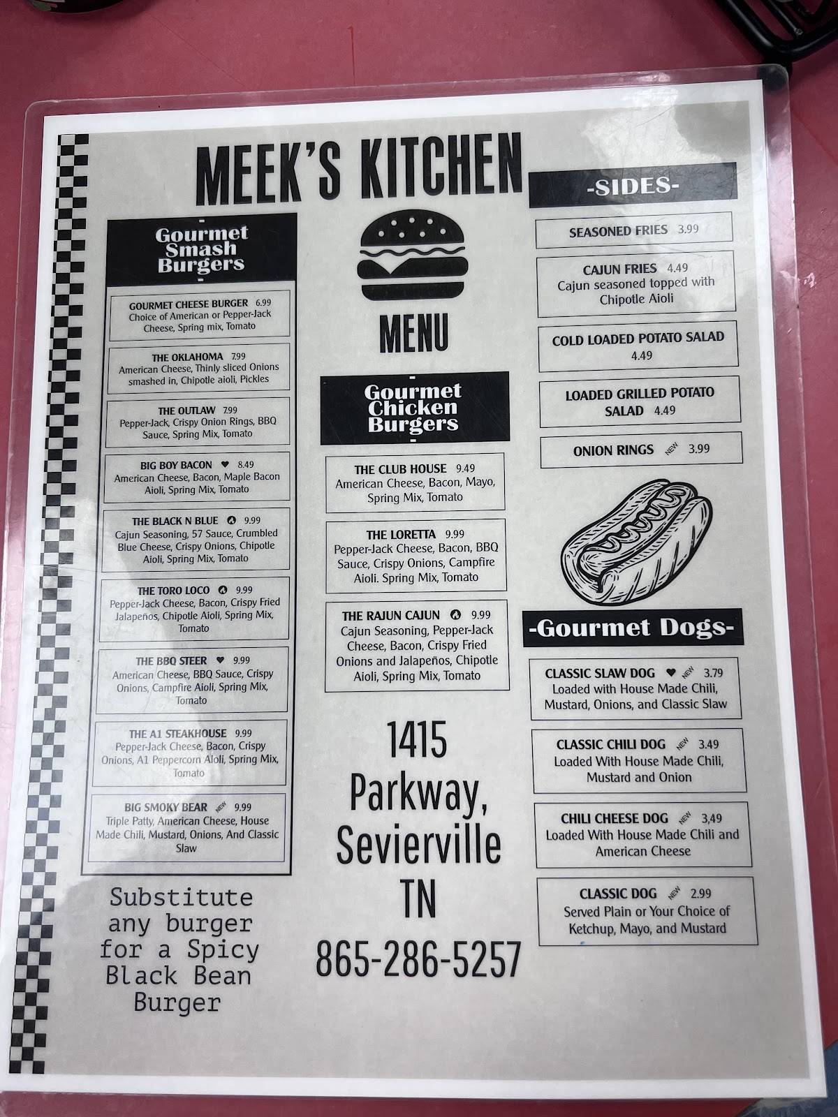 Meek’s Kitchen меню