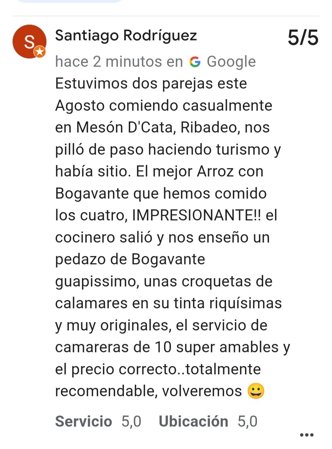 Mesón D'Cata меню