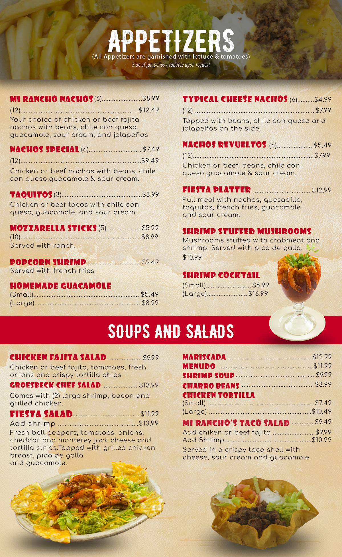 Mi Rancho Mexican Restaurant меню