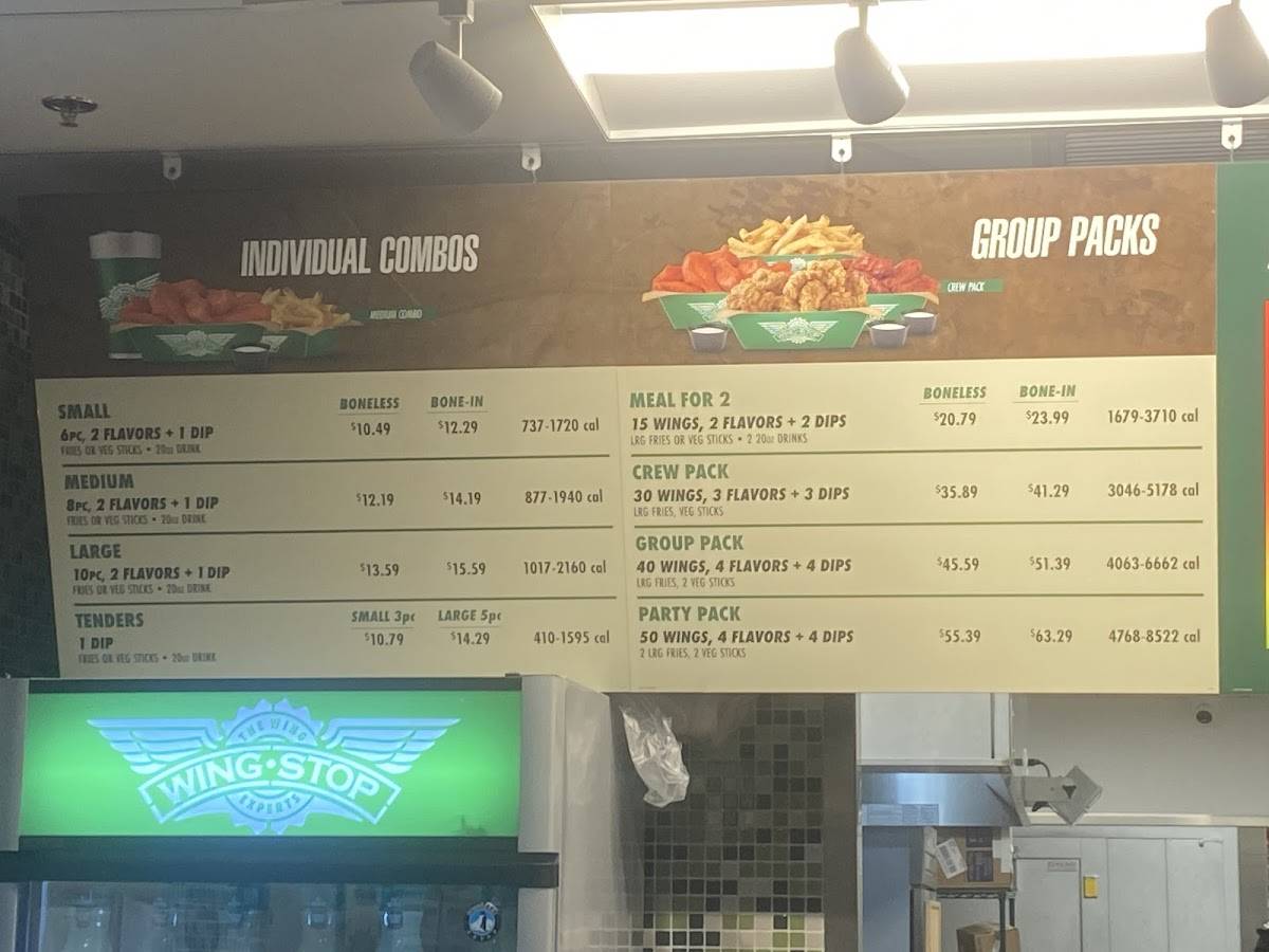 Wingstop меню