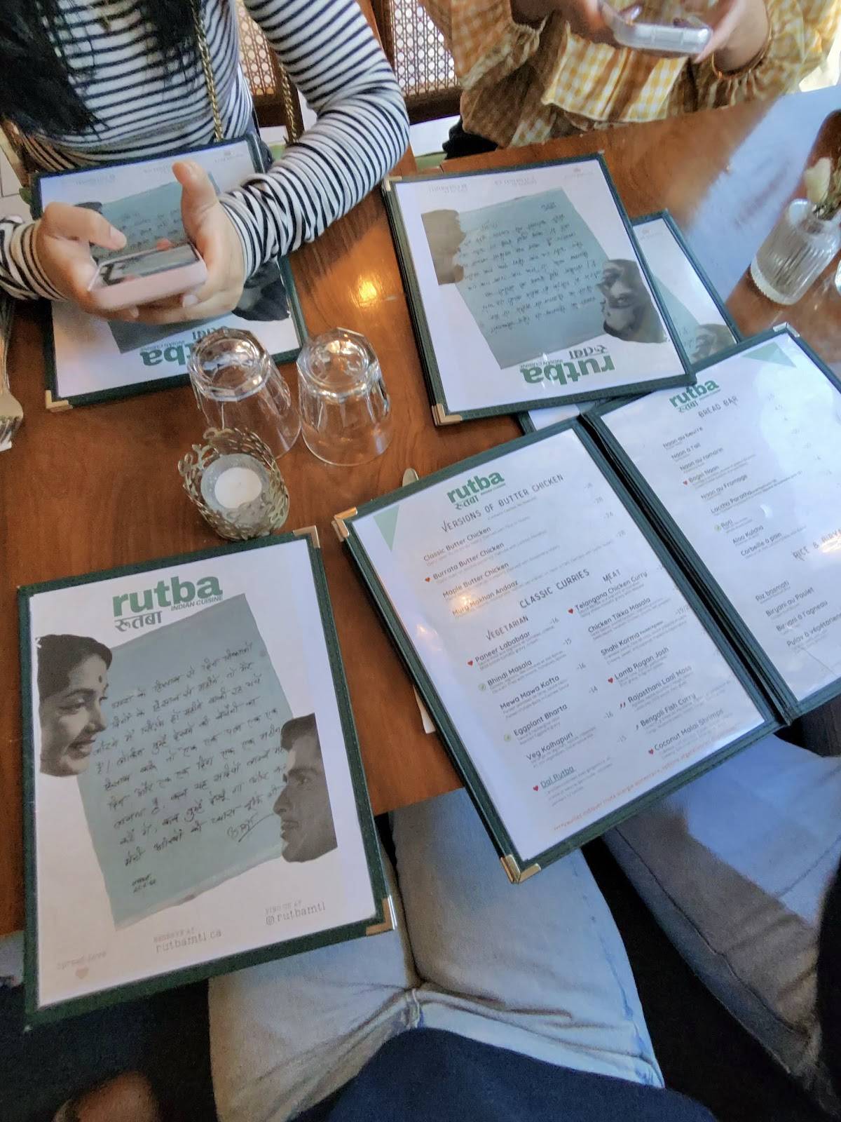 Rutba - Indian Cuisine меню