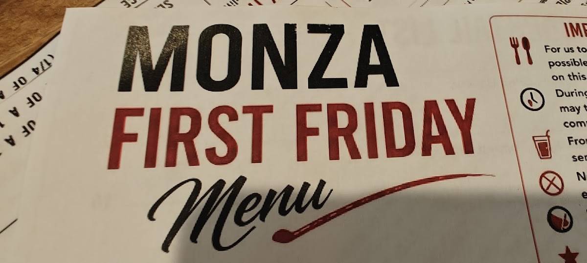 Monza меню