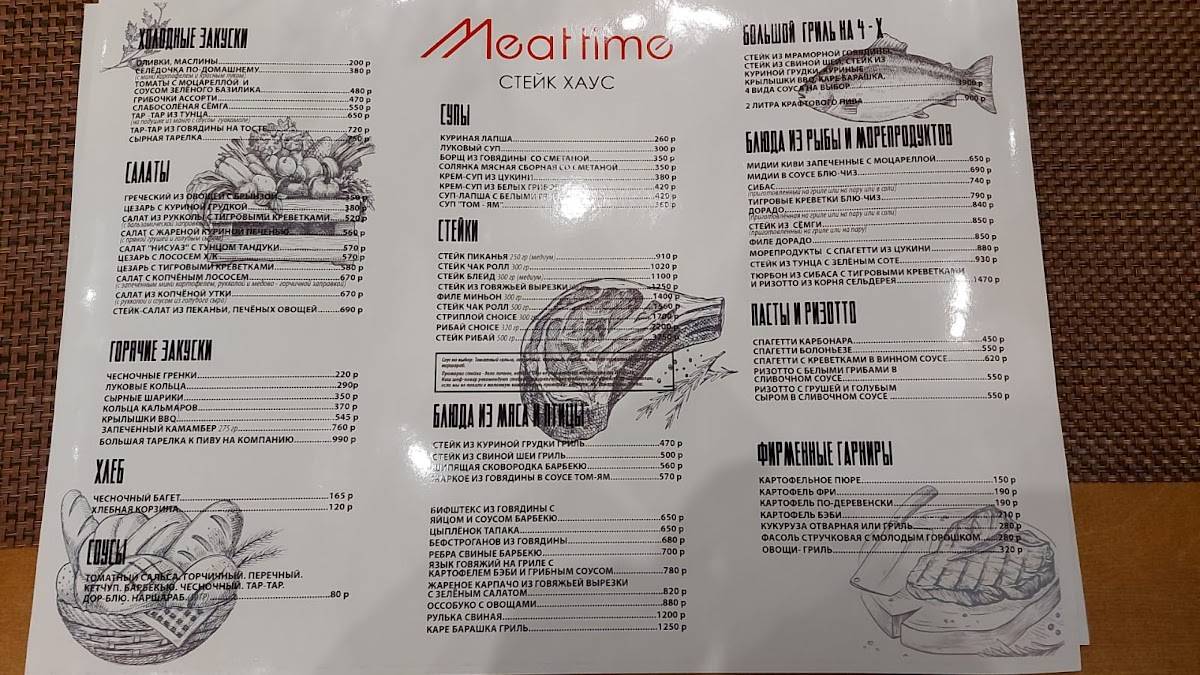 Meat Time меню