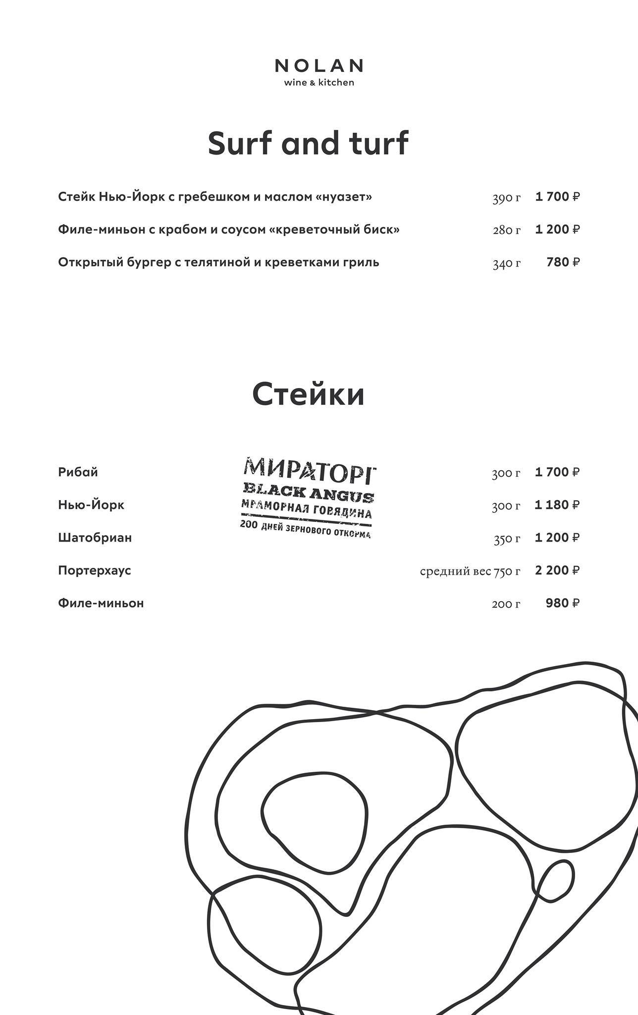 Nolan Wine & Kitchen меню