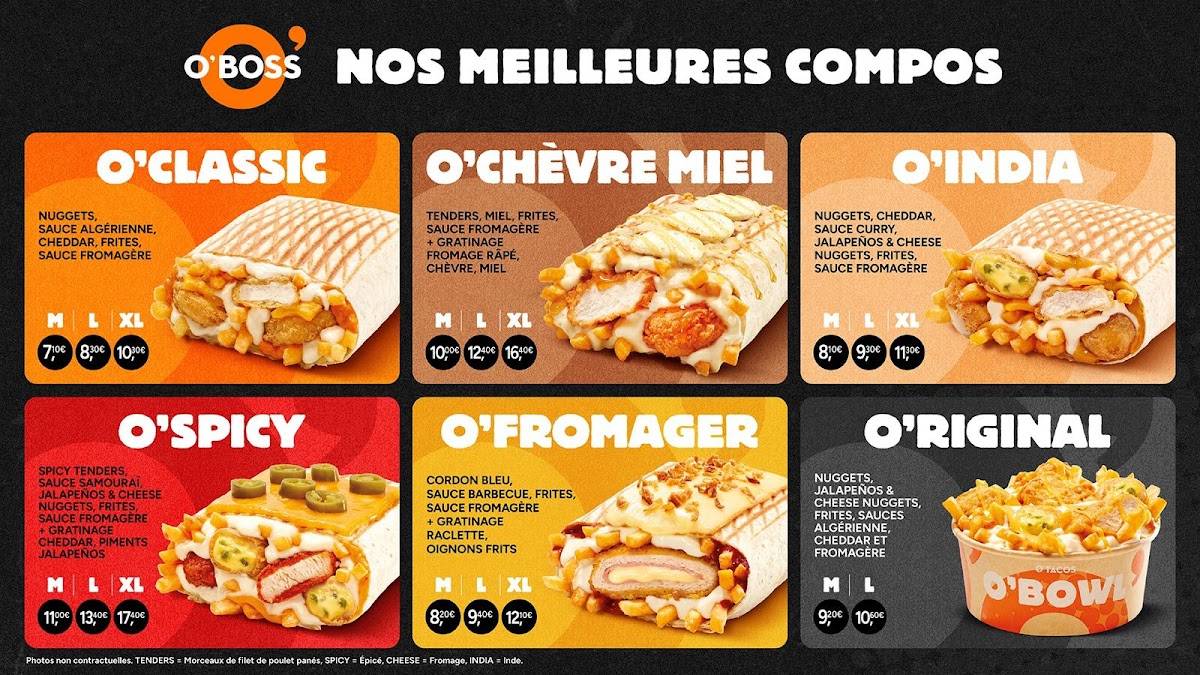 O'Tacos Rouen Rive Droite меню