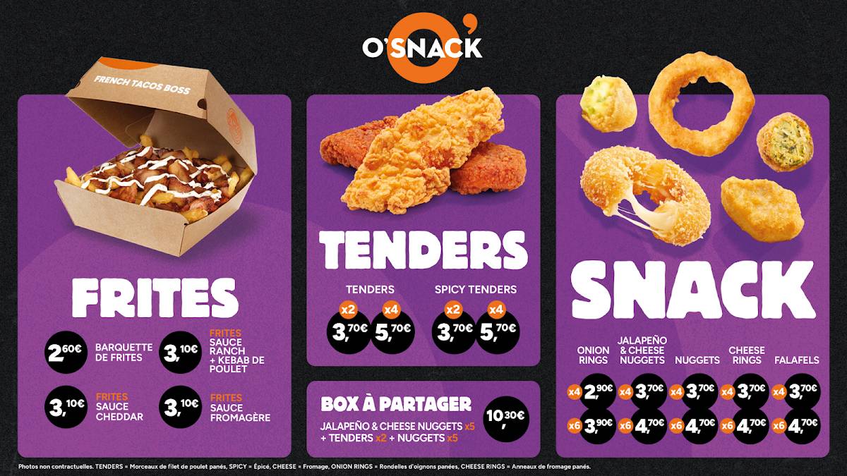 O'Tacos Rouen Rive Droite меню
