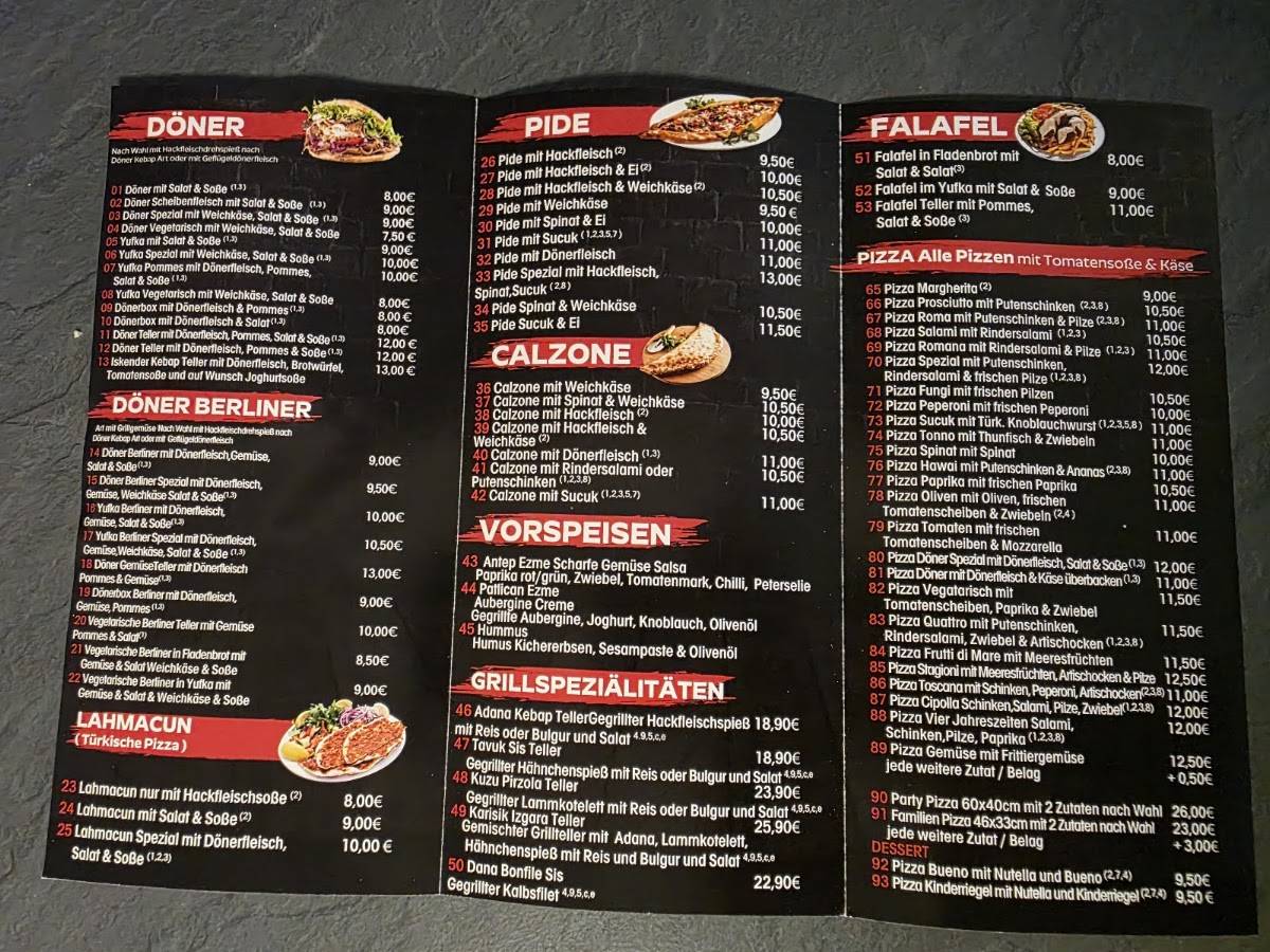 Öz Kebap меню