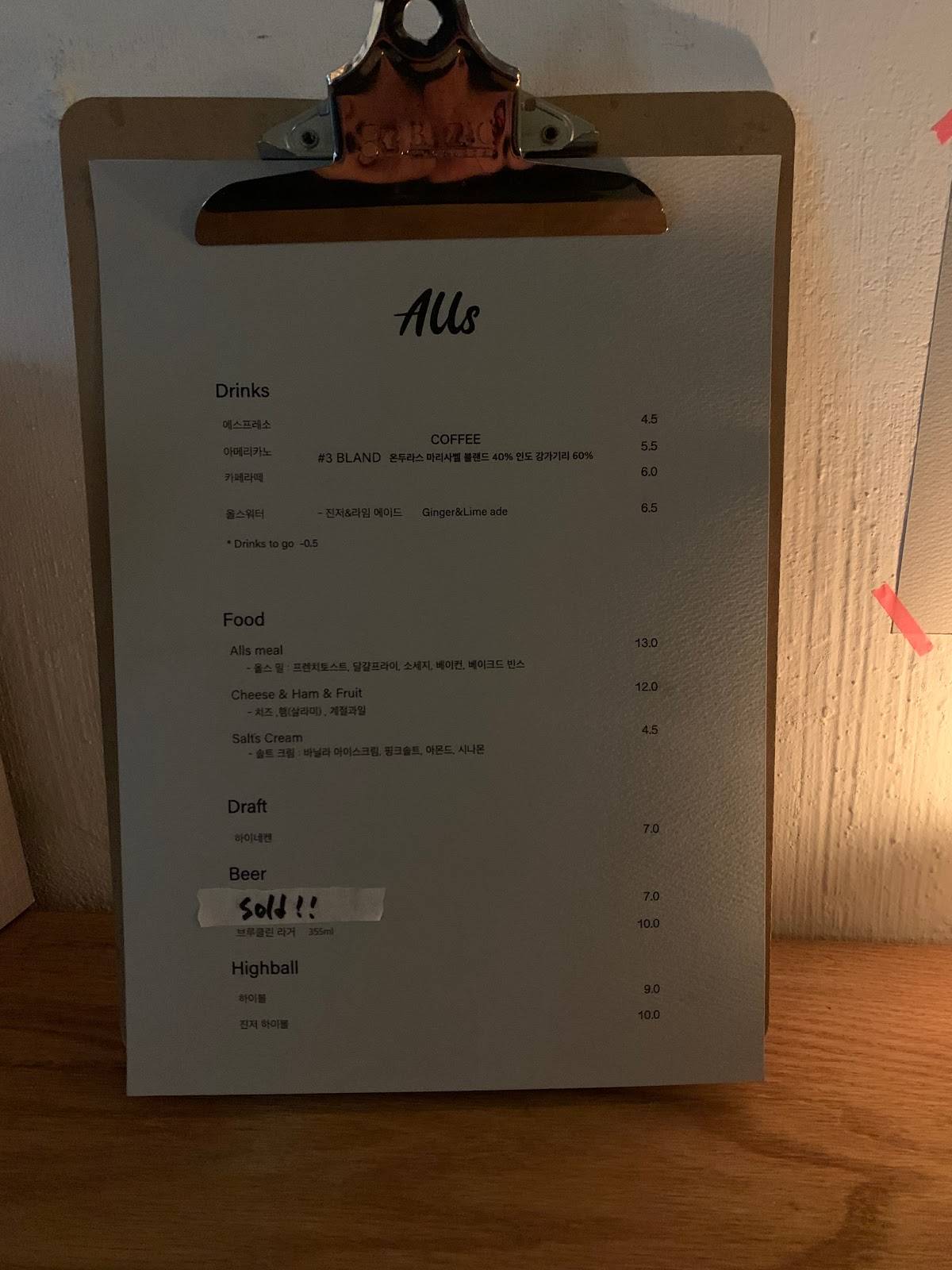 alls меню