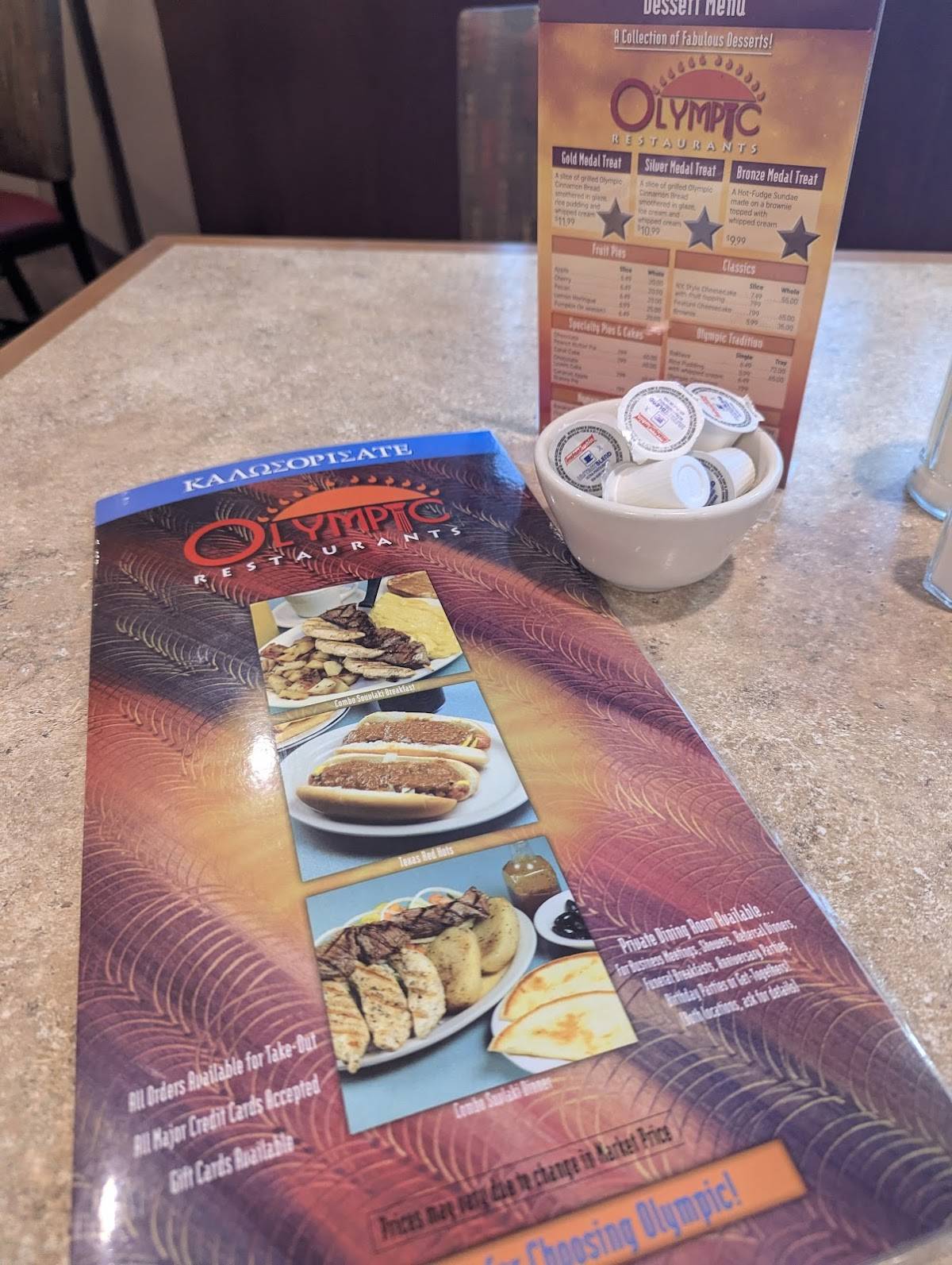 Olympic Restaurant меню