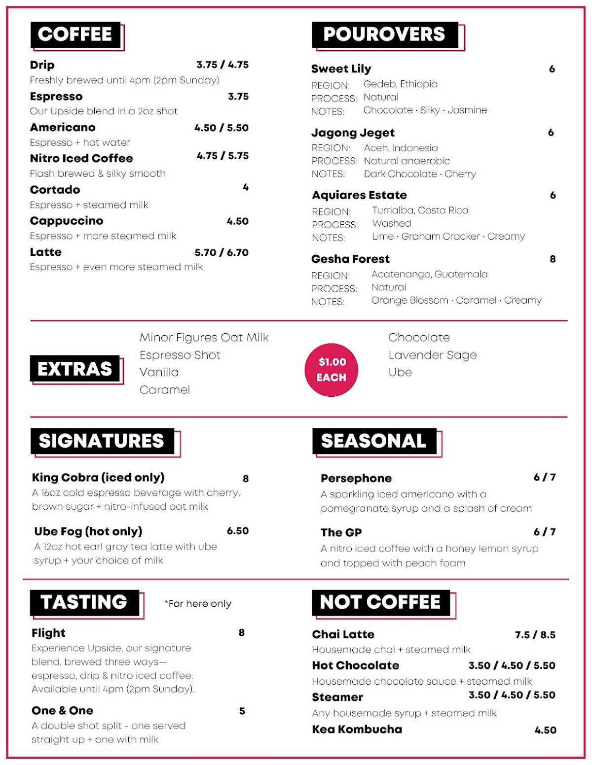 Opo Coffee меню