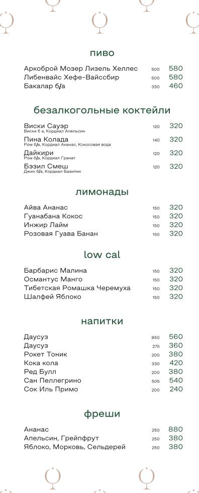 Original меню