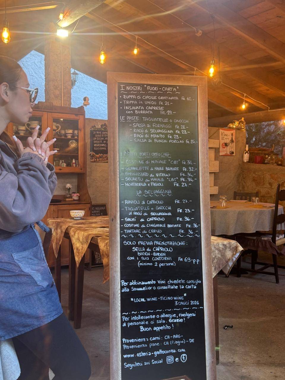 Osteria Grotto Conza меню