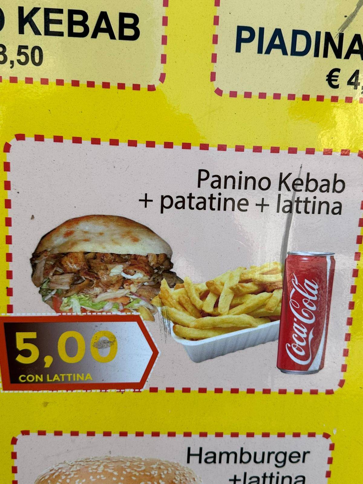 PAK PIZZERIA E KEBAB меню