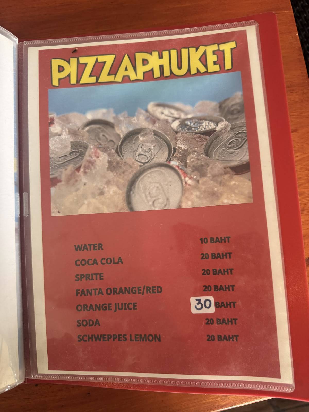 PIZZAPHUKET меню