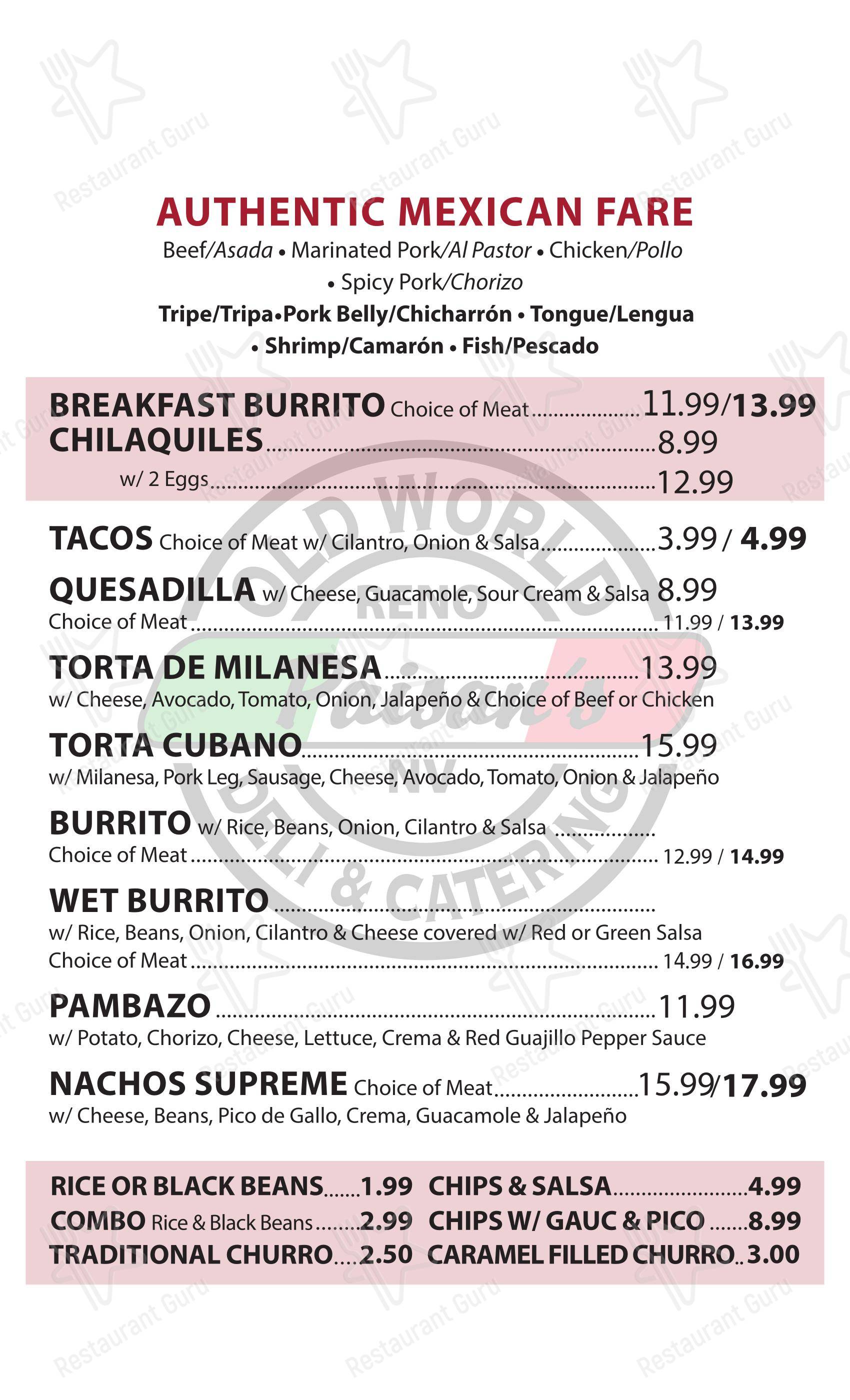 Меню ресторана Paisan's Old World Deli & Catering - Lunch Menu