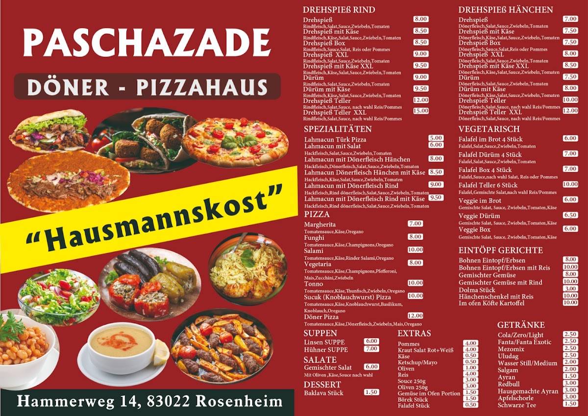 Paschazade меню