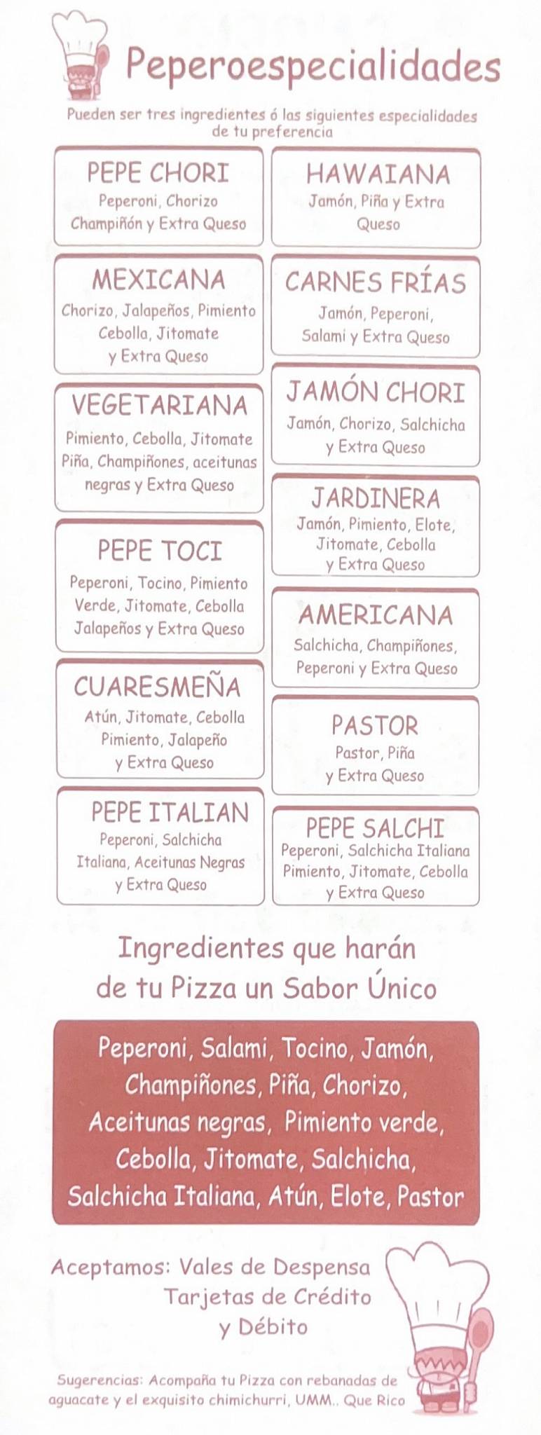 Peperoni Pizza меню