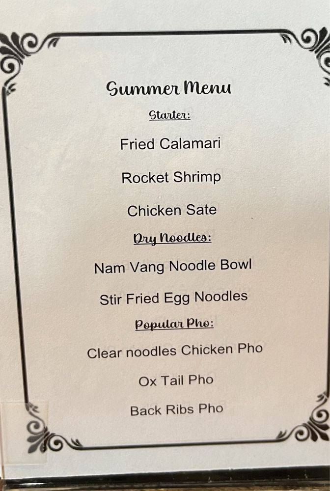 Phở Vy меню