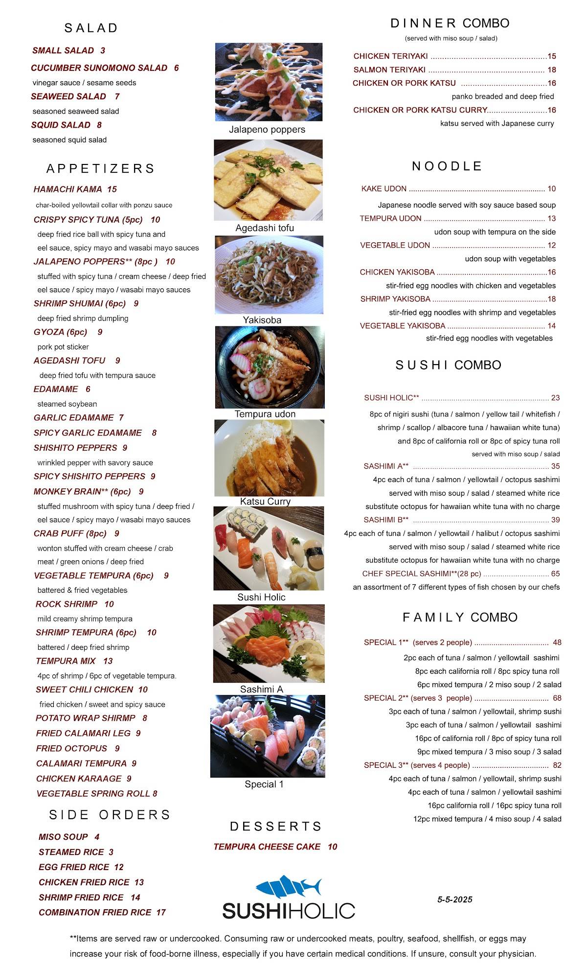 Sushiholic меню