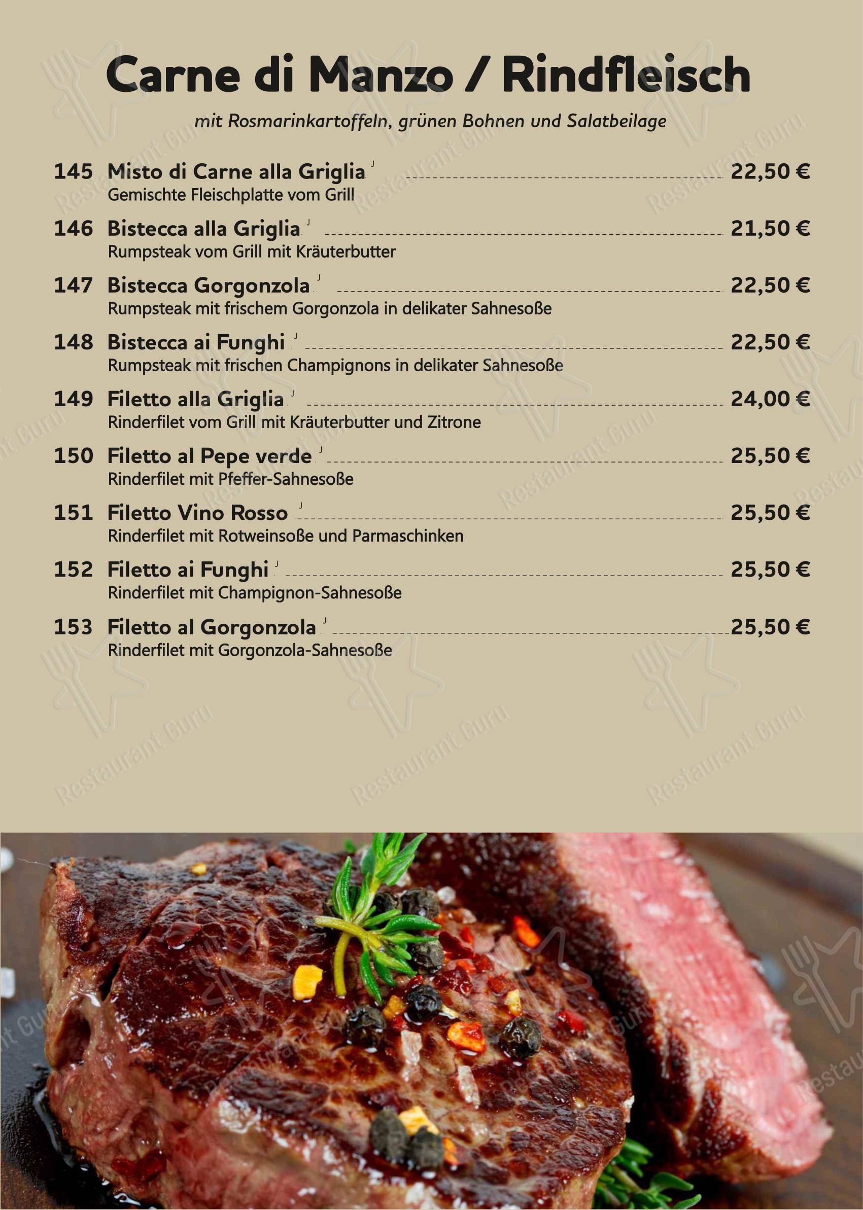 Меню ресторана Piatto Ricco - Меню