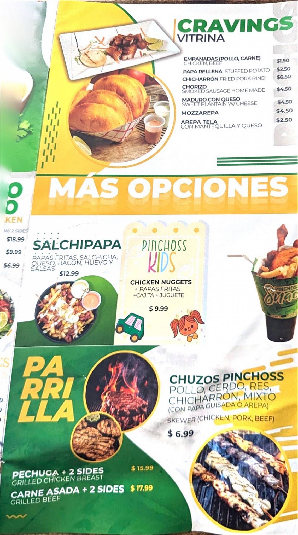 Pinchoss Express меню