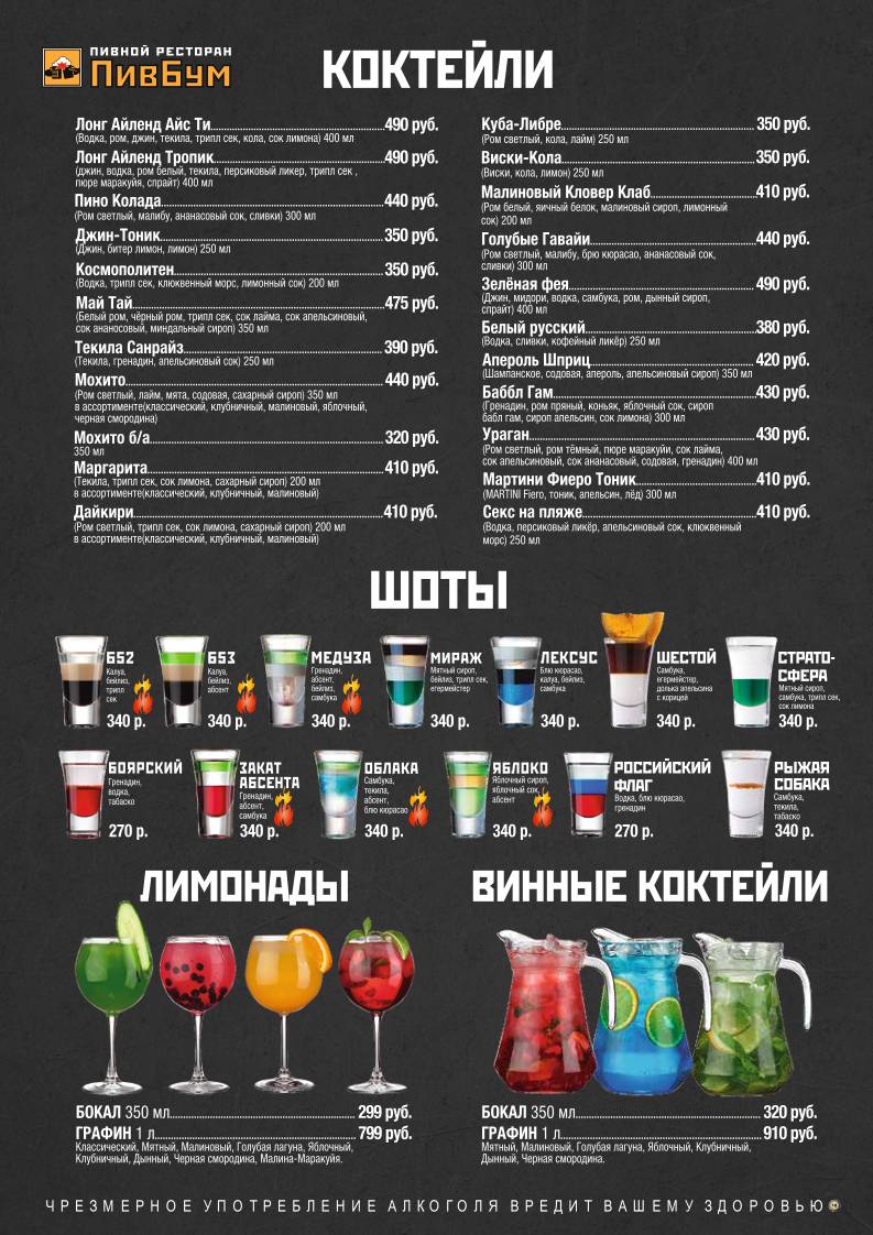 ПивБум меню