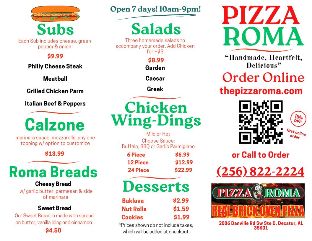 Pizza Roma - Decatur меню