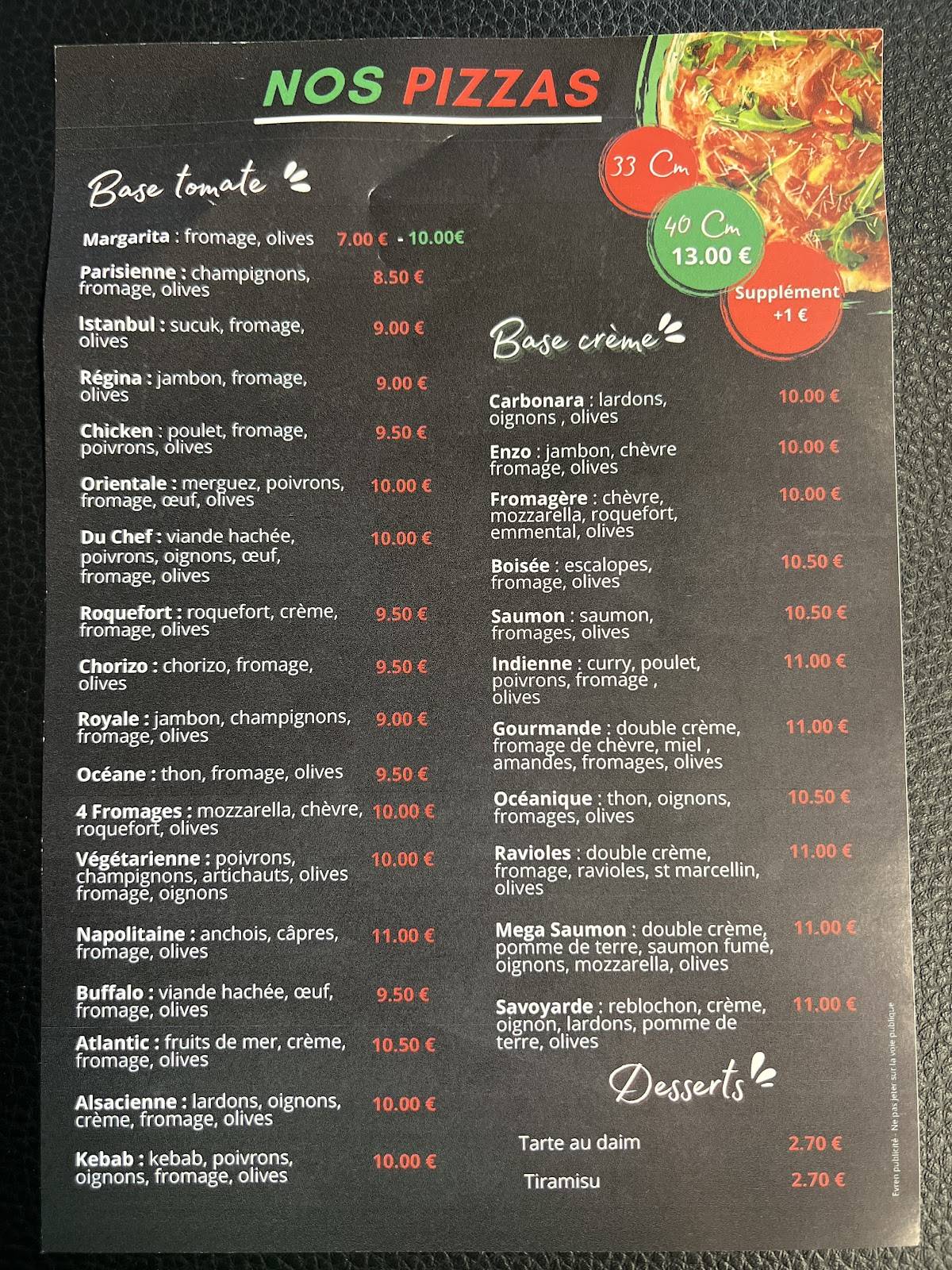 Pizza S меню