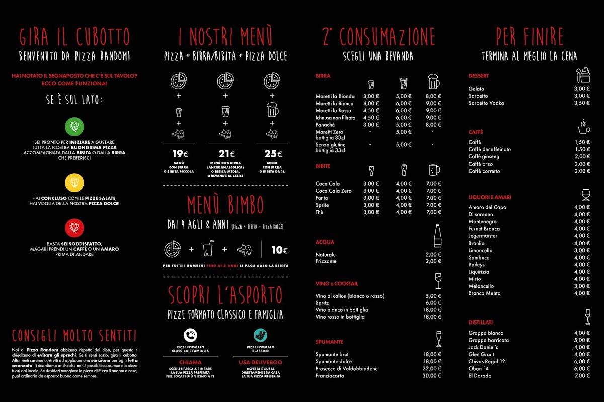 PizzaRandom меню
