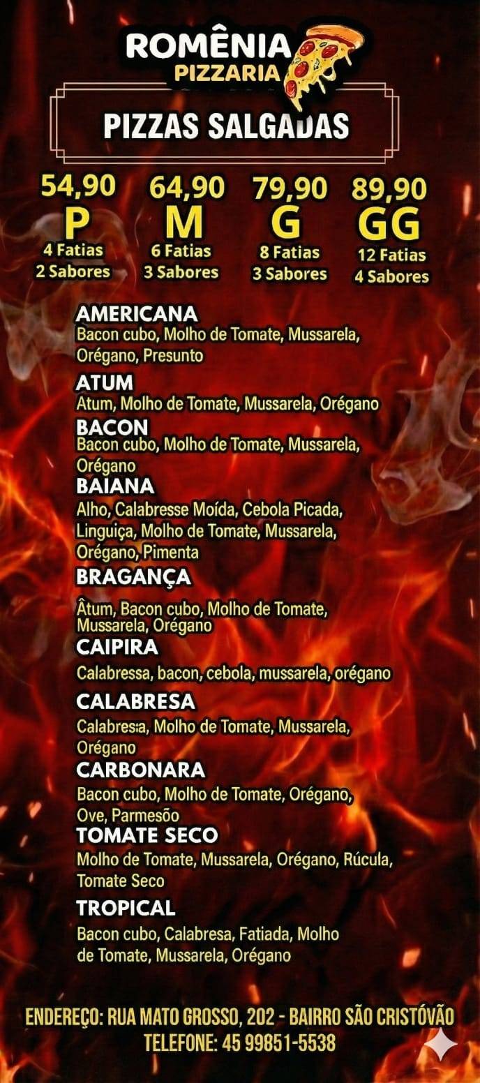 Pizzaria Romênia Delivery меню