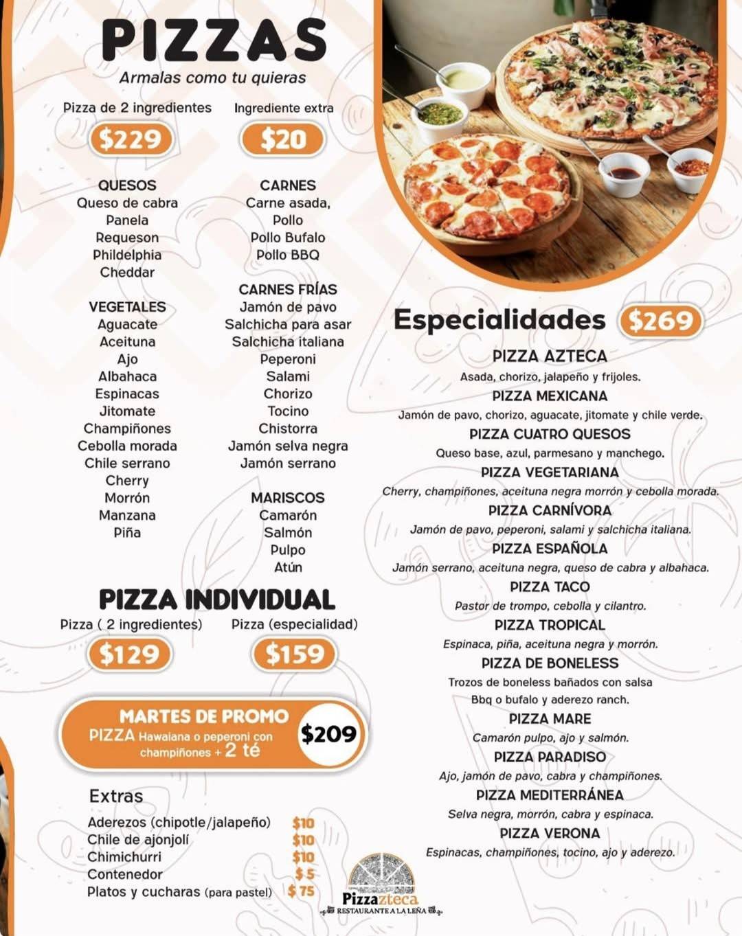PIZZA AZTECA COLIMA меню