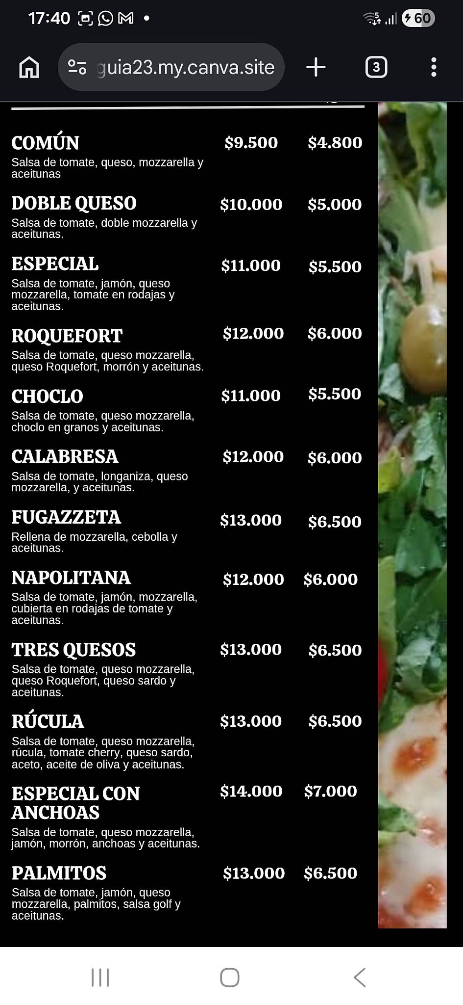 Pizzeria El Rey меню