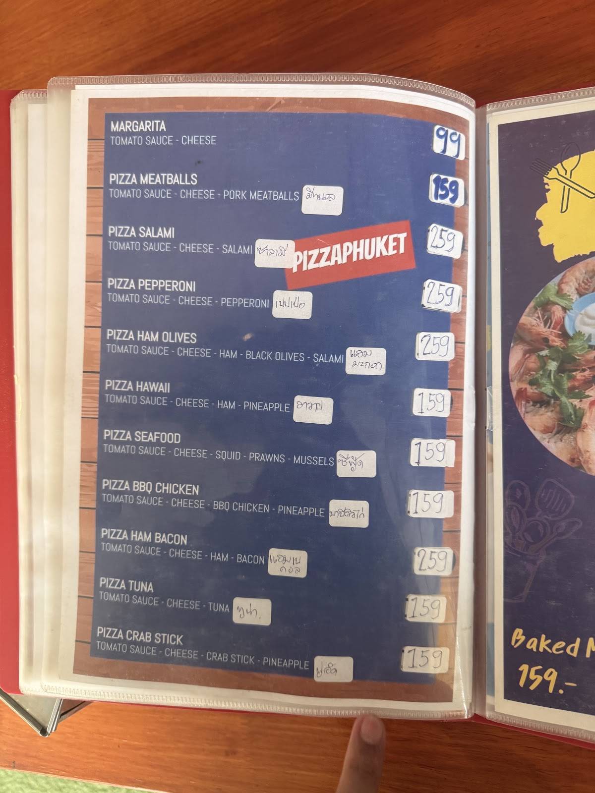 PIZZAPHUKET меню