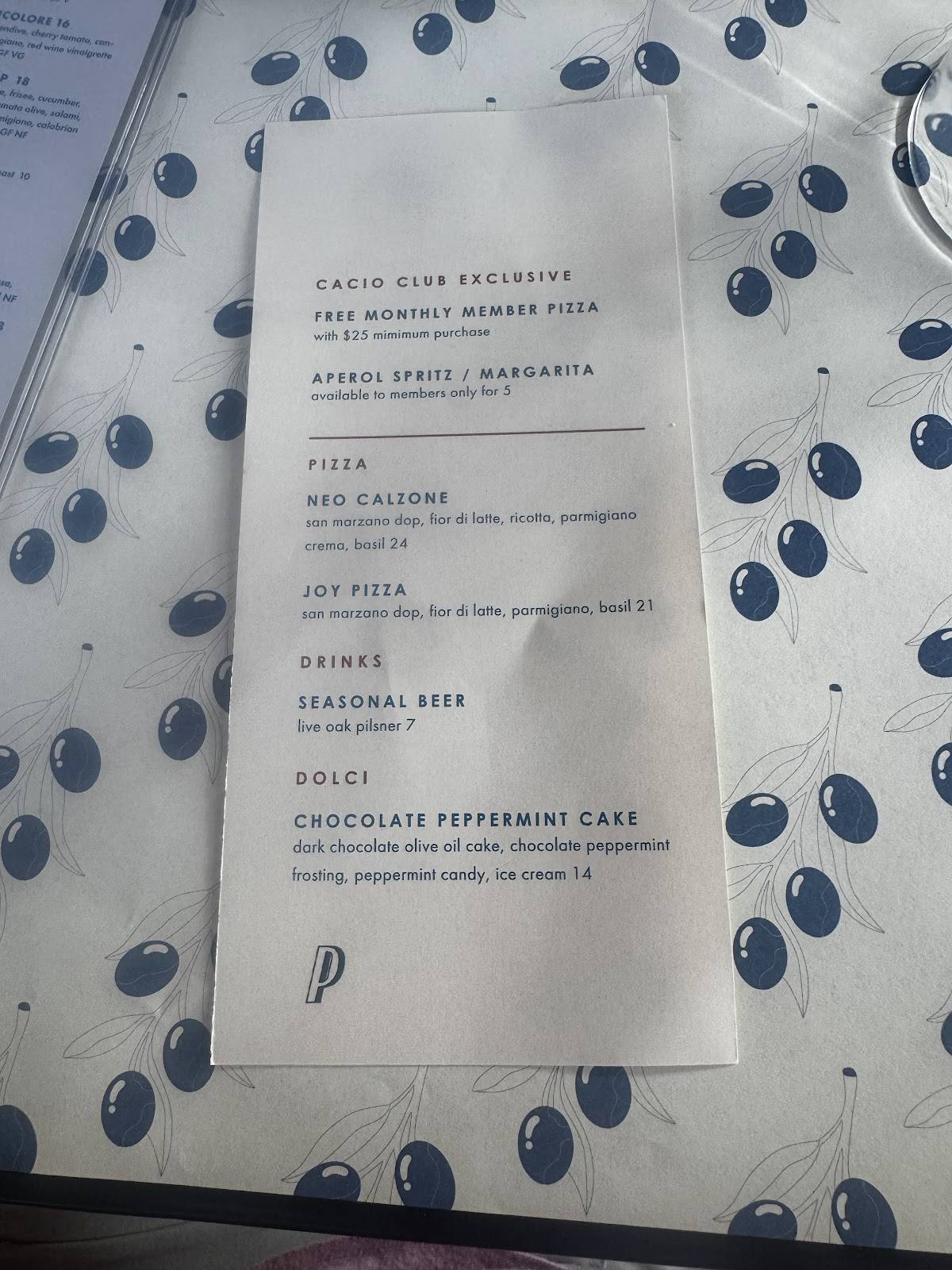Pizzana меню