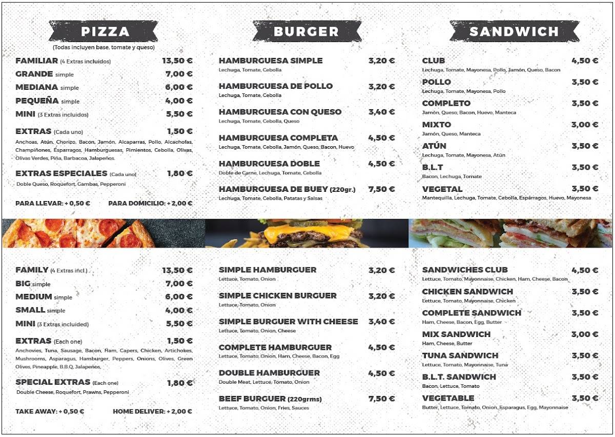 Pizzería Rofe меню