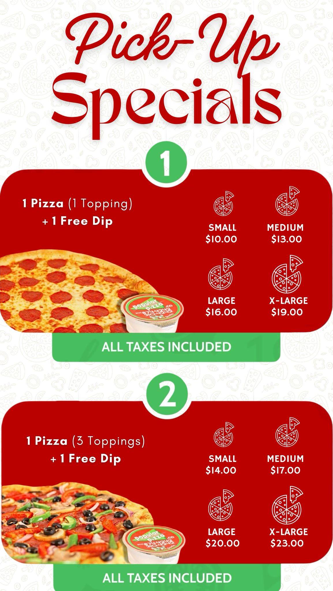 Popular Pizza (Cityscape) меню