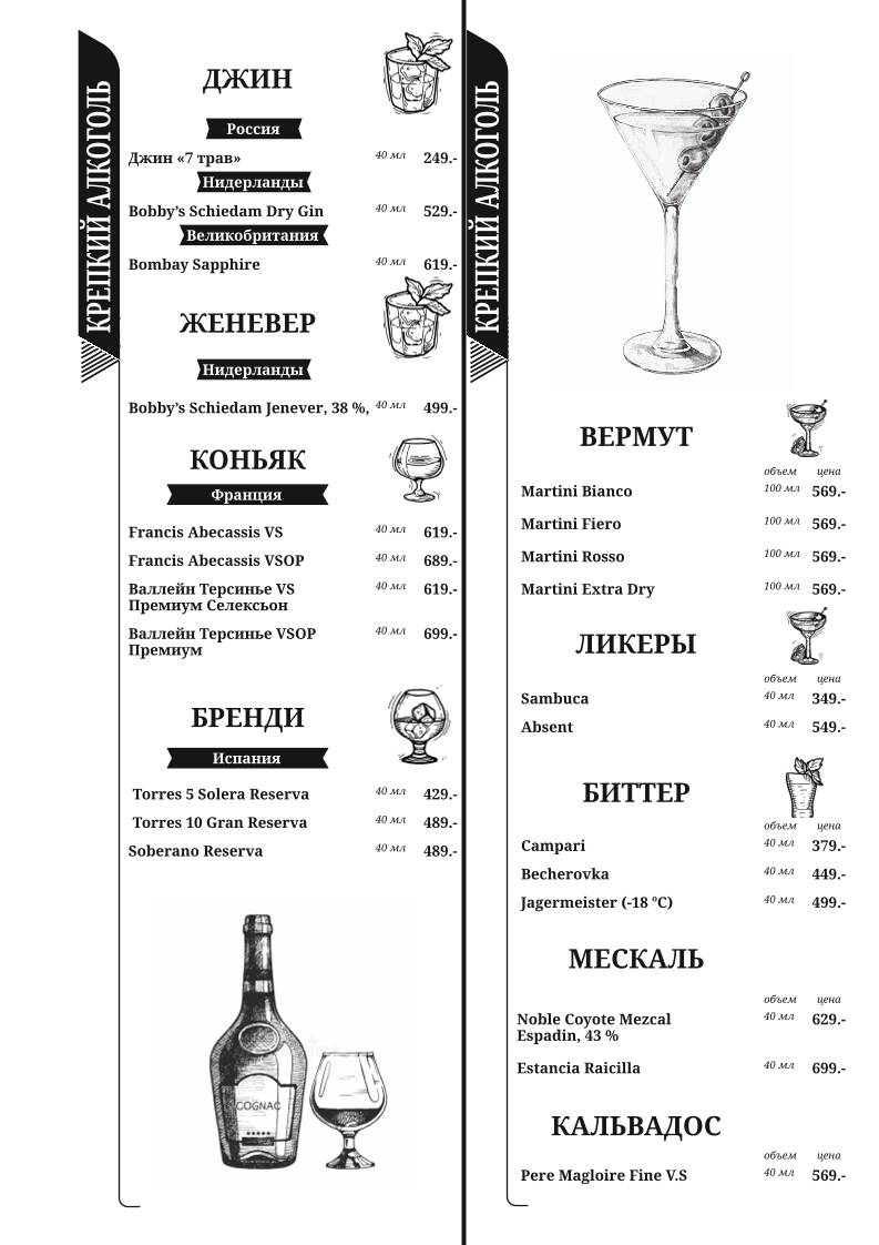 4 Кухни меню