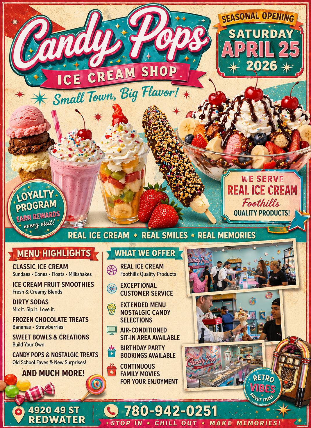 Candy pops ice cream shop меню