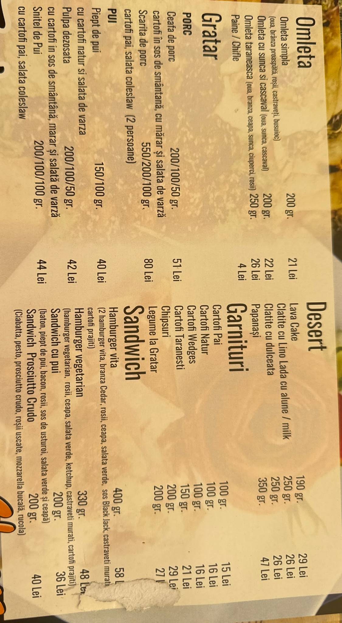Cheers меню