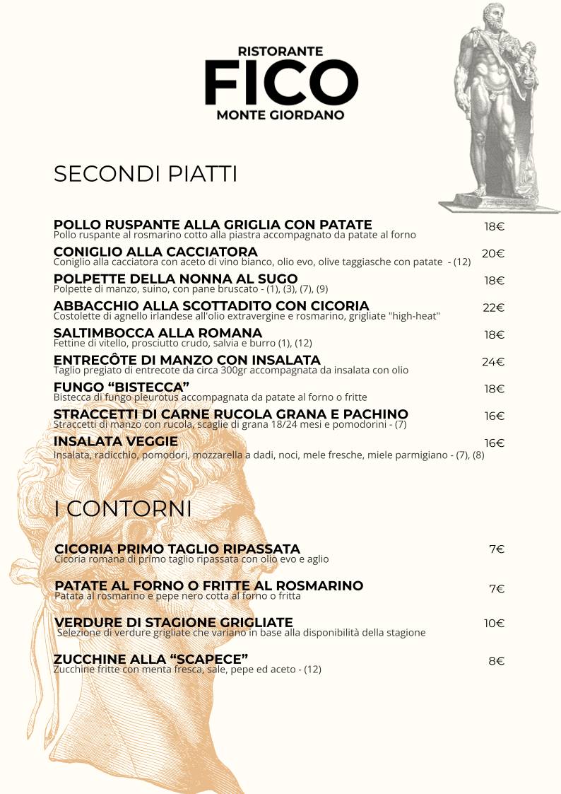 Il Fico Ristorante - Monte Giordano меню