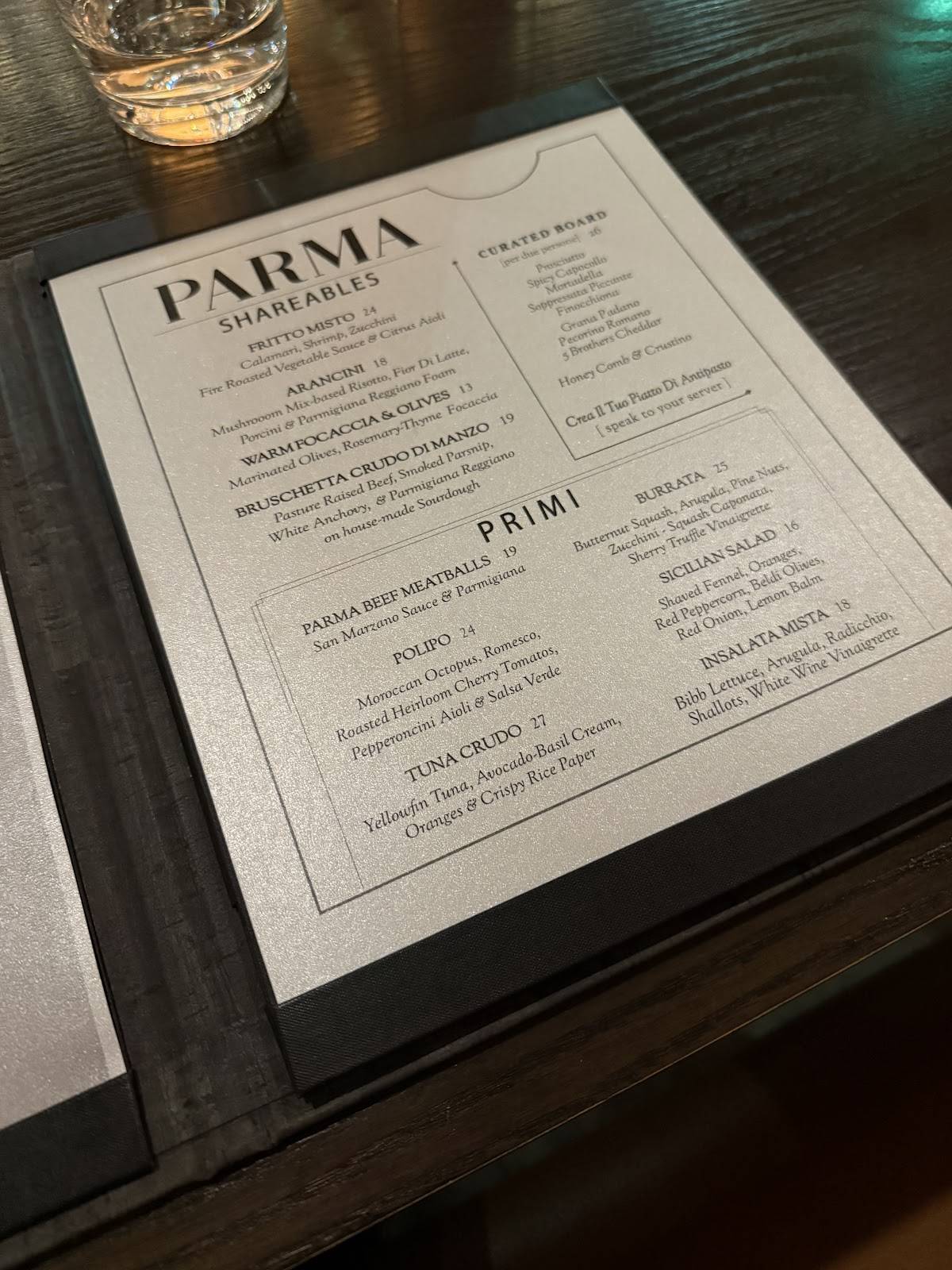Parma Restaurant меню