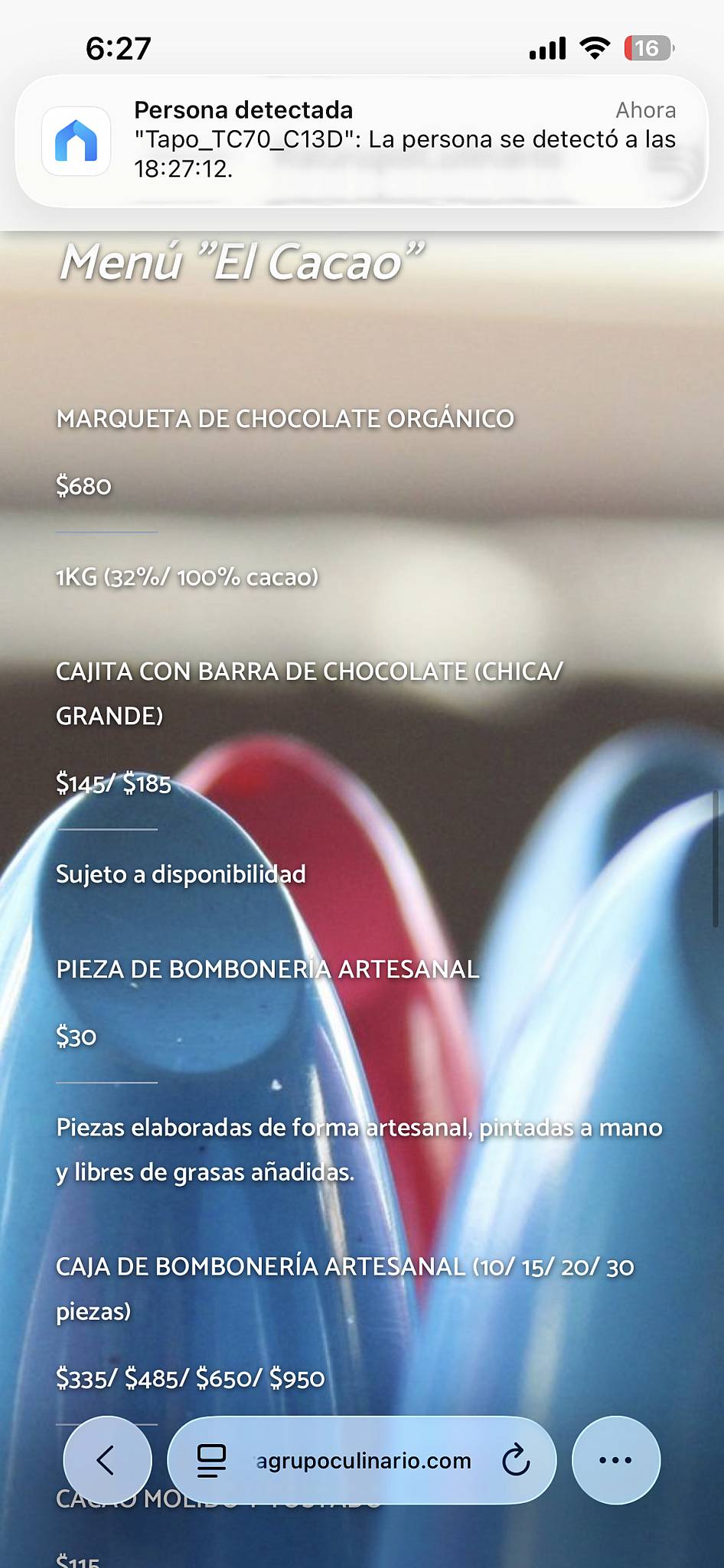 Rä - Artisan Chocolaterie меню