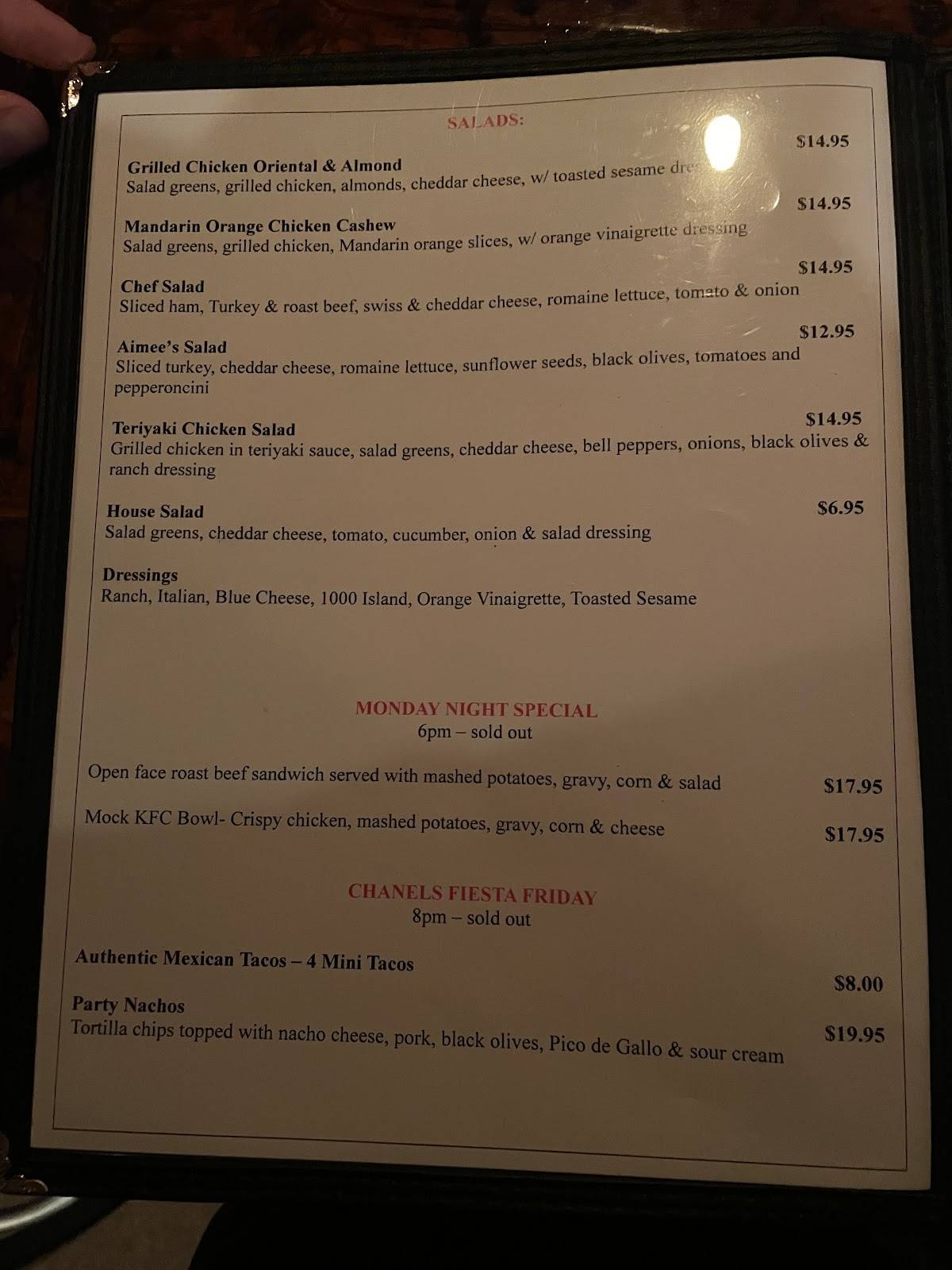 The Craig Inn Bar меню