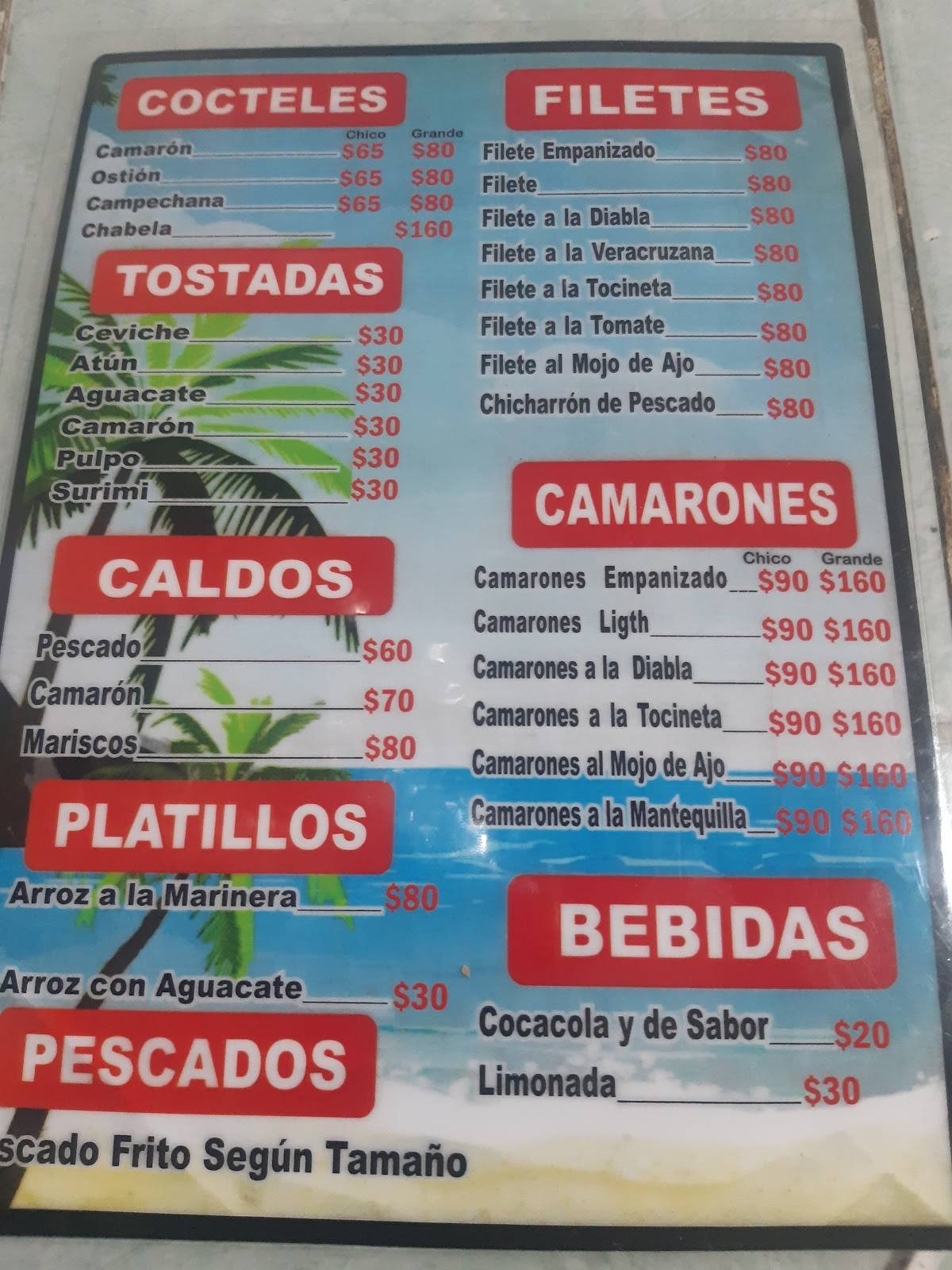 Puebla меню